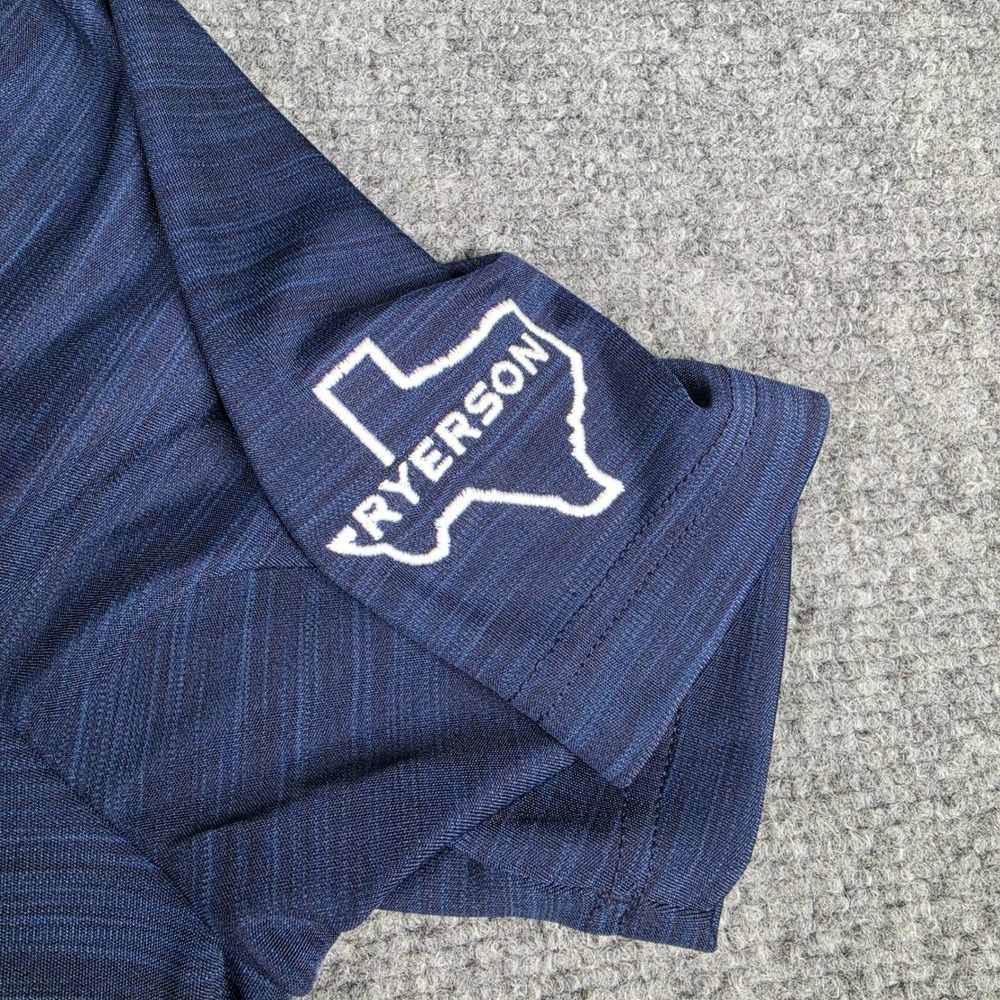Adidas Polo Shirt Mens XL Navy Striated Golf w/Logo DZ7173 NWT - Picture 9 of 10